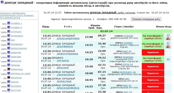 В Донецкой области не ходит большинство междугородних автобусов 