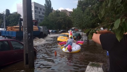 Киев подтопило после проливного дождя 