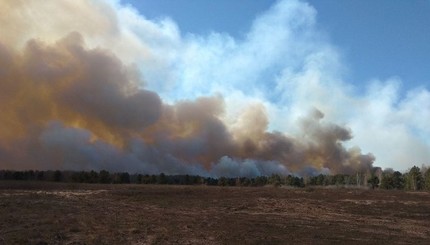 Пожар у военного полигона Девички