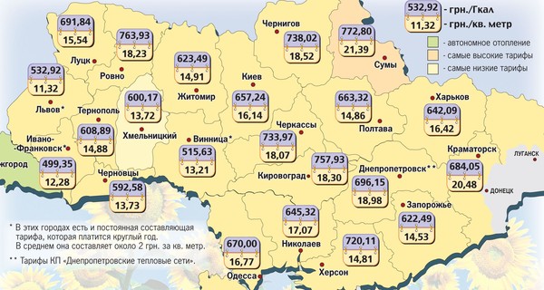 Где в Украине больше всего заплатят за отопление