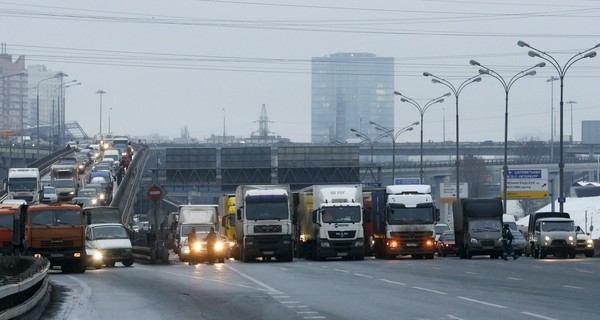 В Москве образовалась рекордная пробка из-за протеста дальнобойщиков