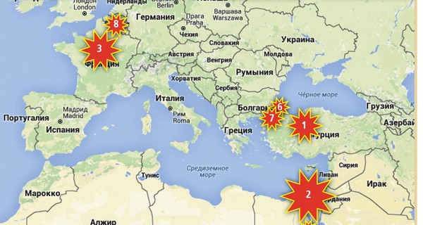За полгода от терактов в Европе и Африке погибли 545 человек