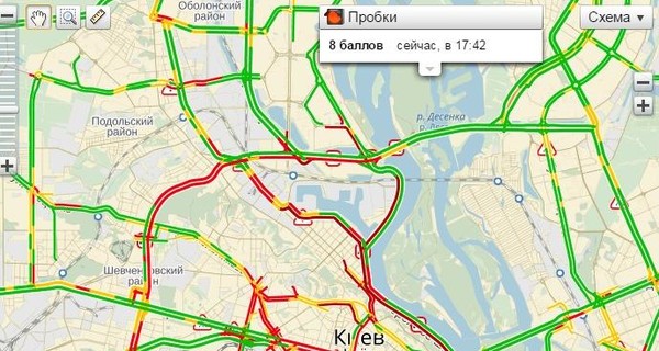 Киев остановился в пробках