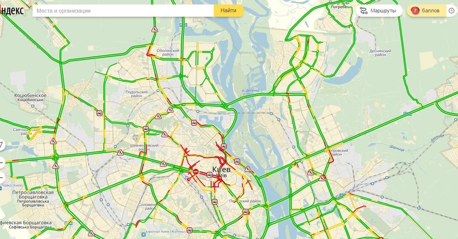 Киев застрял в пробках
