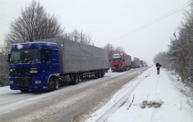 В Житомирской области дальнобойщики перекрыли движение