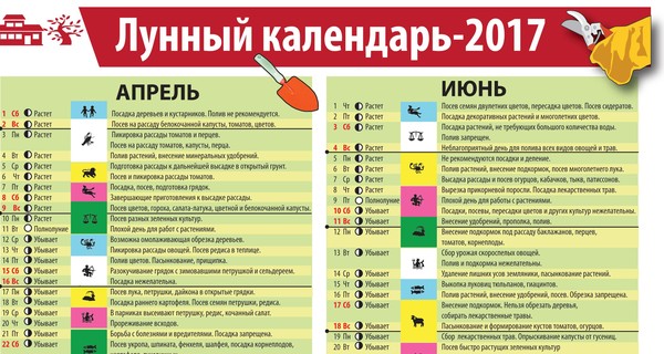 Лунный календарь огородника 2017