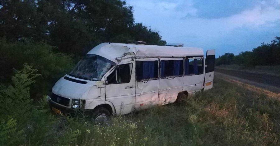 На Николаевщине водителю маршрутки стало плохо и транспорт вылетел в кювет 