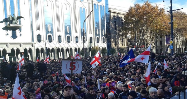 В Грузии протестуют против нового президента, есть задержанные украинцы