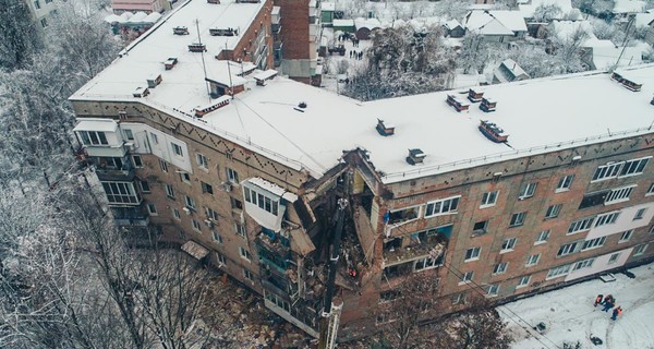 Взрыв в Фастове: разрушенный дом показали с высоты