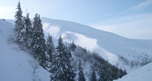 В горах Прикарпатья сошла лавина