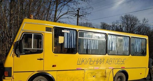 На Тернопольщине водитель иномарки протаранил школьный автобус