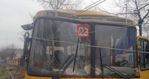 На Полтавщине школьный автобус с детьми врезался в столб: пострадали два человека