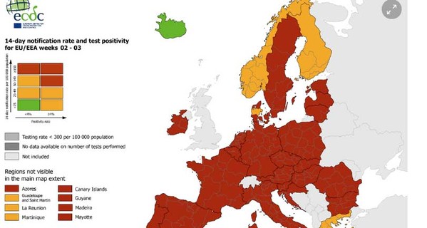 В ЕС обновили правила передвижения: теперь есть темно-красные зоны COVID-19