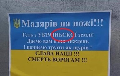 На Закарпатье задержали мужчин, расклеивших листовки с угрозами венграм