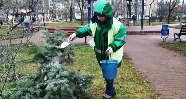 В Киеве ели начали обрабатывать «зловонными» веществами, чтобы не уносили домой