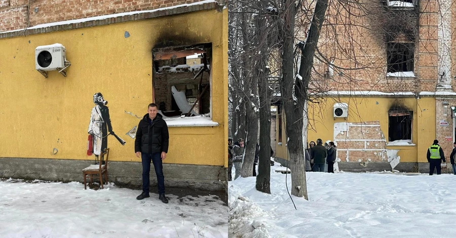 Вандалы срезали граффити Бэнкси в Гостомеле, чтобы 