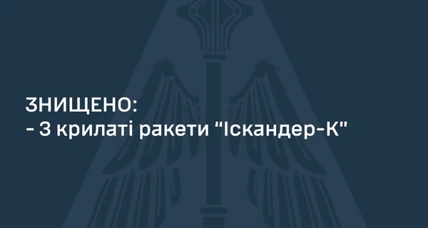 На Днепропетровщине сбили три ракеты «Искандер-К», четвертая – не достигла цели