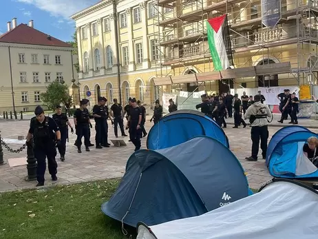 В Варшавском университете студенты протестуют в поддержку Палестины