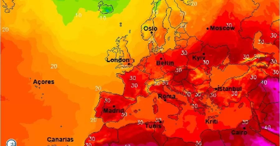 28 августа Украина будет одной из самых жарких стран Европы
