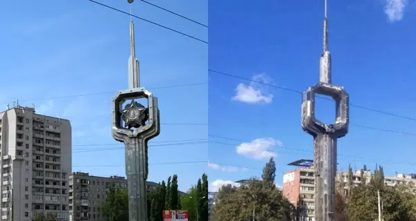 В Николаеве демонтировали советскую звезду со стелы на площади