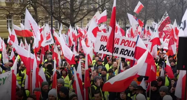 В Варшаве фермеры протестуют против зеленого курса, импорта из Украины, уничтожения лесов и охоты