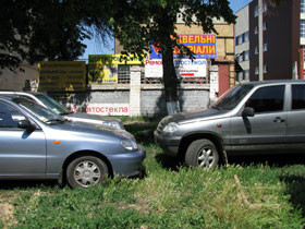 Штрафы за парковку на газонах берут, а травку потом никто не сеет 