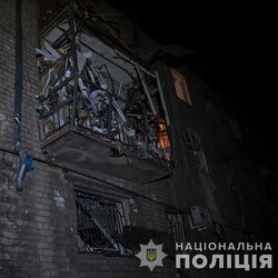 Удар по Запоріжжю в ніч на 26 вересня. Фото: t.me/UA_National_Police