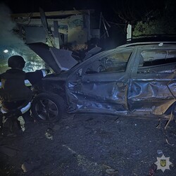 Удар по Запоріжжю в ніч на 26 вересня. Фото: t.me/UA_National_Police