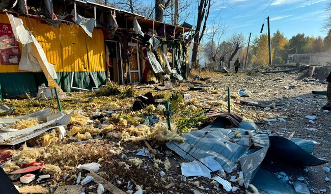 Російська атака по Куп`янську 24 жовтня. Фото: t.me/police_kh_region